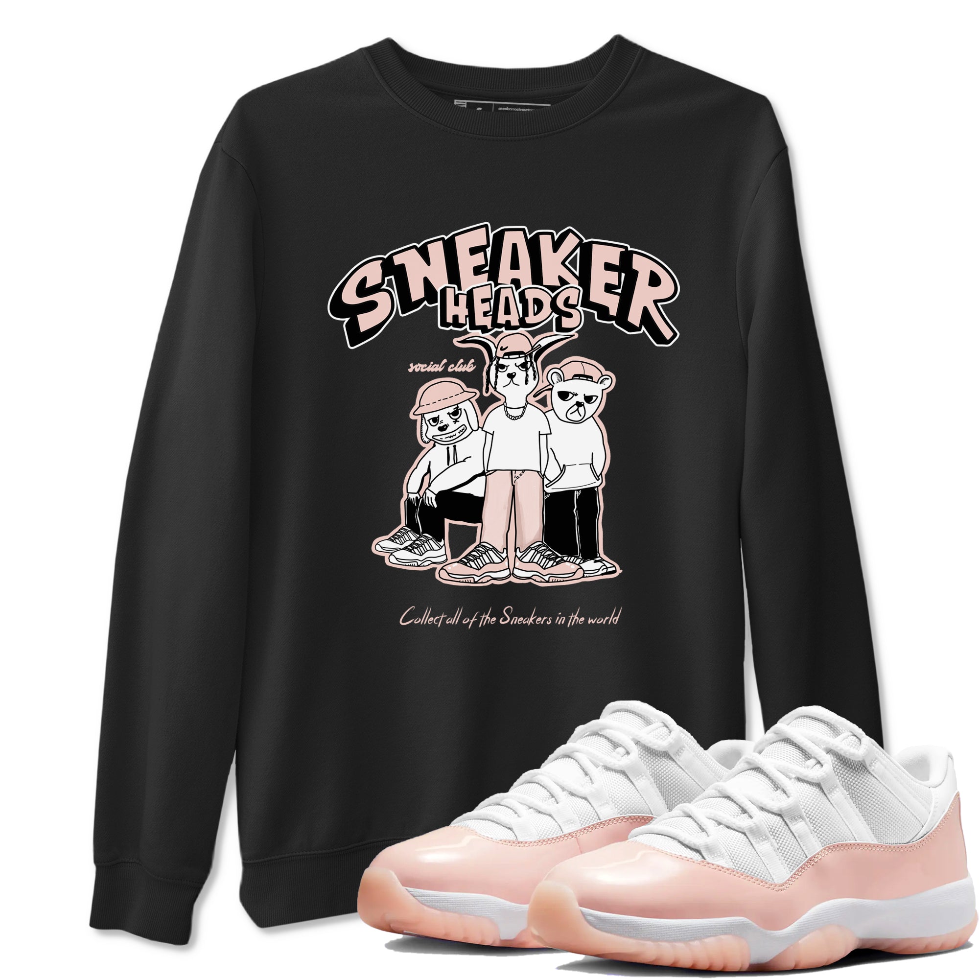 11s Legend Pink shirts to match jordans Sneakerheads Social Club sneaker match tees Air Jordan 11 Legend Pink SNRT Sneaker Tees streetwear brand Black 1 unisex cotton tee