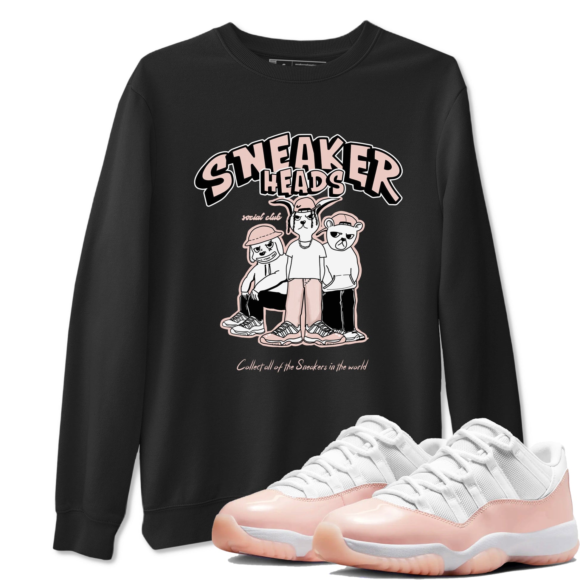 11s Legend Pink shirts to match jordans Sneakerheads Social Club sneaker match tees Air Jordan 11 Legend Pink SNRT Sneaker Tees streetwear brand Black 1 unisex cotton tee