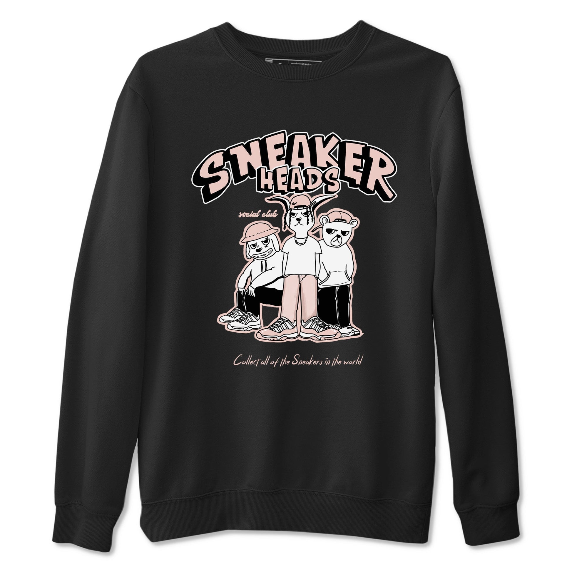 11s Legend Pink shirts to match jordans Sneakerheads Social Club sneaker match tees Air Jordan 11 Legend Pink SNRT Sneaker Tees streetwear brand Black 2 unisex cotton tee