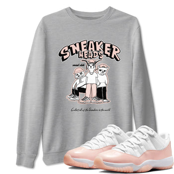 11s Legend Pink shirts to match jordans Sneakerheads Social Club sneaker match tees Air Jordan 11 Legend Pink SNRT Sneaker Tees streetwear brand Heather Grey 1 unisex cotton tee