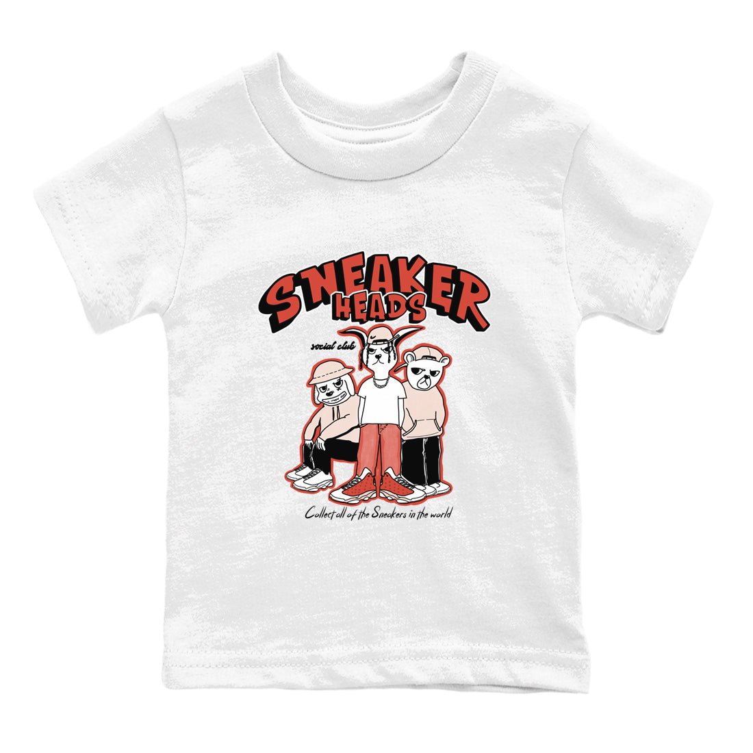 13s Dune Red shirts to match jordans Sneakerheads Social Club sneaker match tees Air Jordan 13 Dune Red SNRT Sneaker Tees streetwear brand Baby and Youth White 2 cotton tee