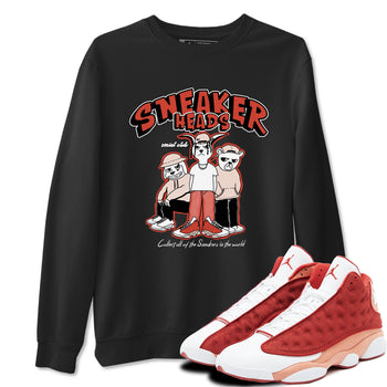 13s Dune Red shirts to match jordans Sneakerheads Social Club sneaker match tees Air Jordan 13 Dune Red SNRT Sneaker Tees streetwear brand Black 1 unisex cotton tee