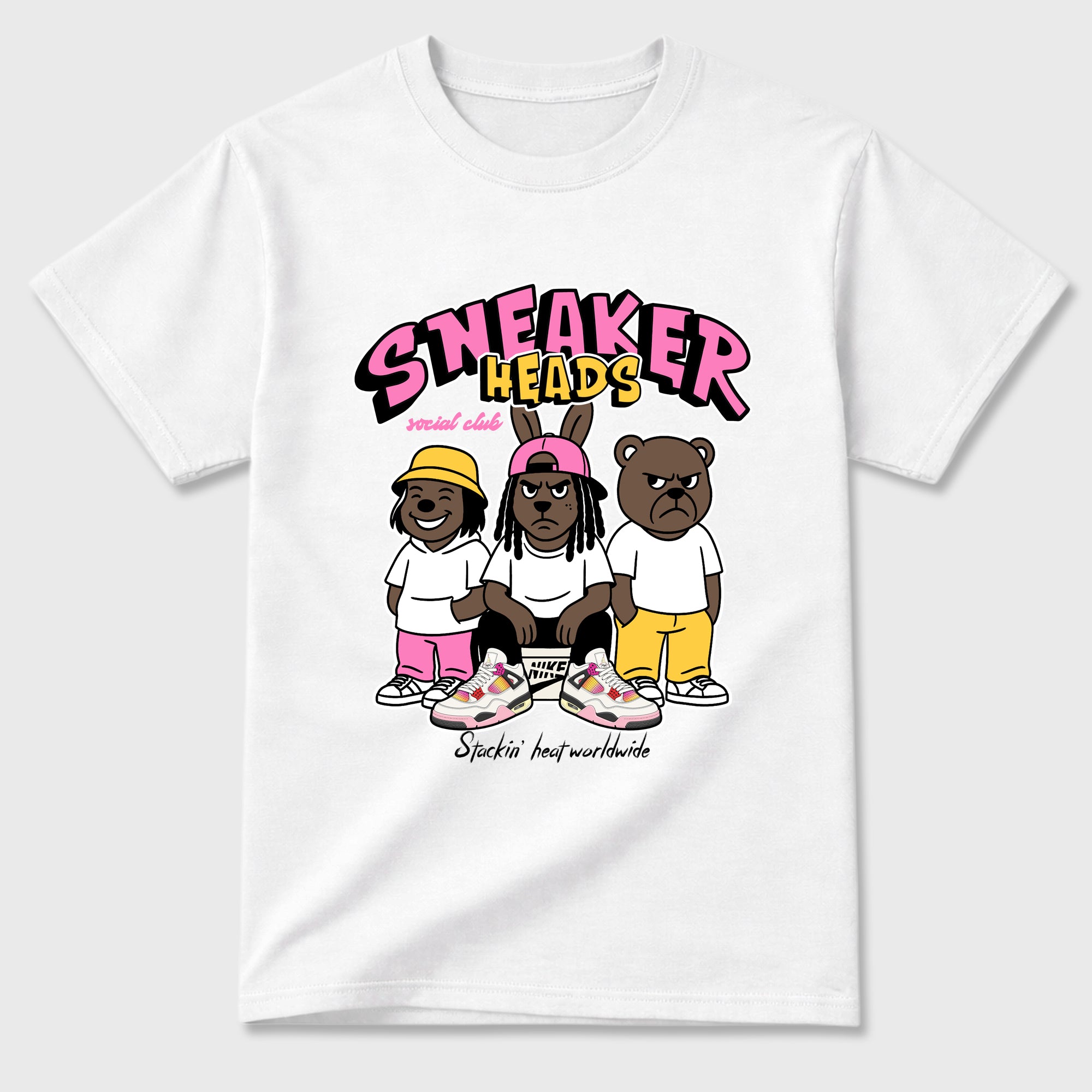 Sneakerheads Social Club Graphic T-Shirt featuring original streetwear artwork designed to match the Air Jordan 4 Comic. White 2 Graphic T-Shirt.