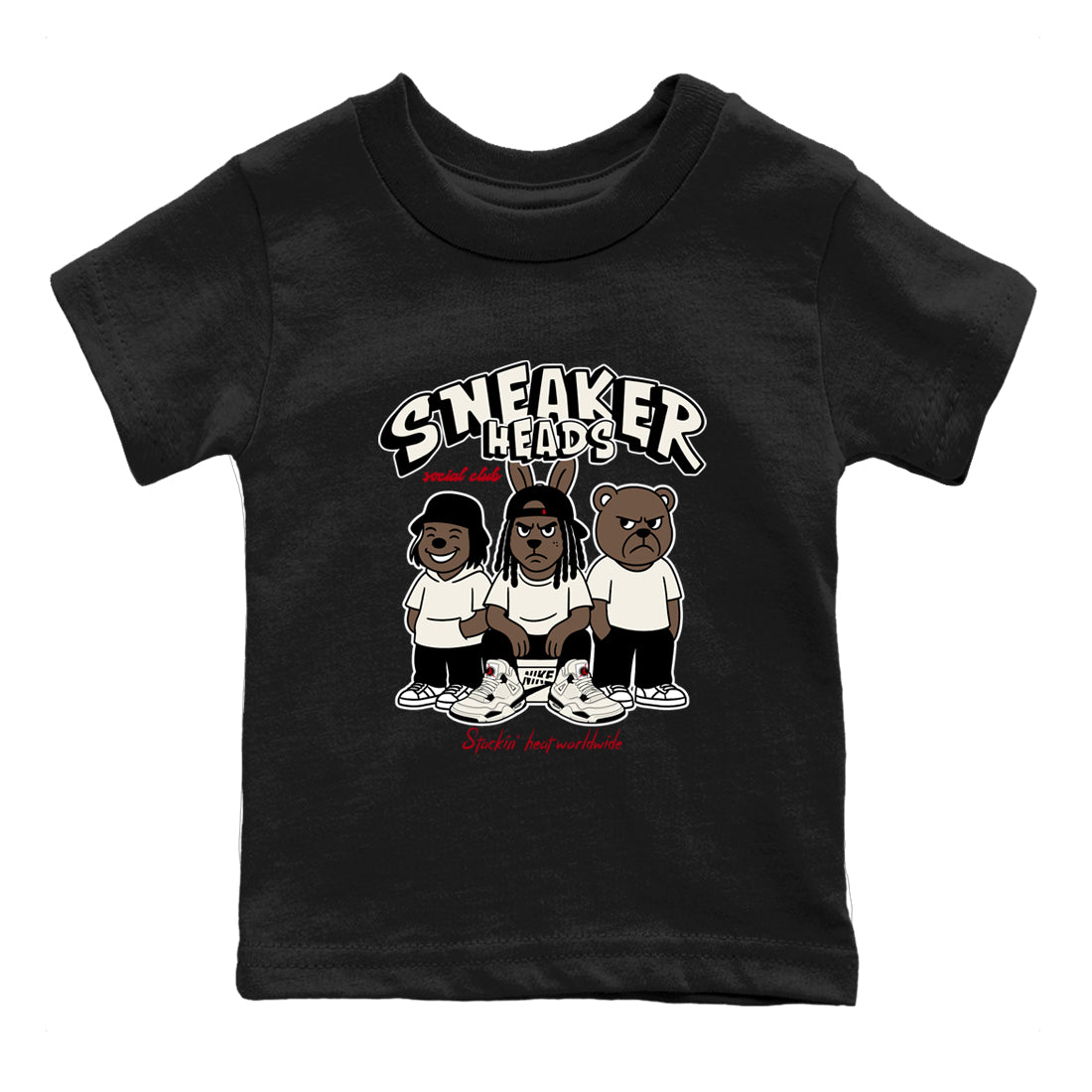 Sneaker match tees – Sneaker Tees To Match Air Jordan 4 Flight Club Shoes – Sneakerheads Social Club Kids T-Shirt Black 2