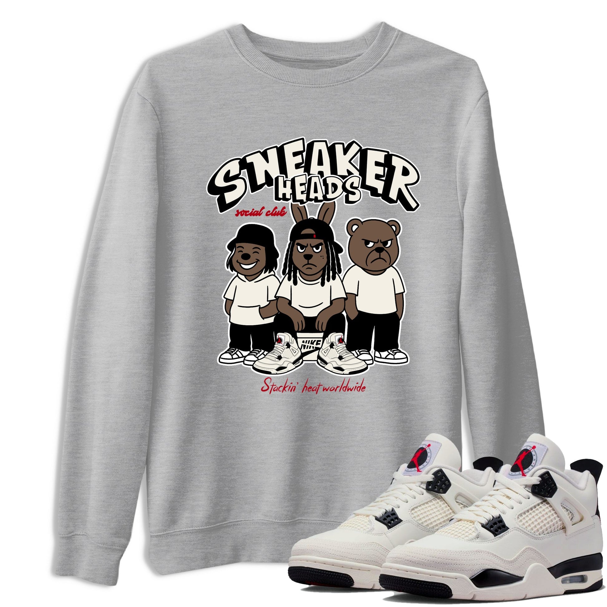 Sneaker match tees – Sneaker Tees To Match Air Jordan 4 Flight Club Shoes – Sneakerheads Social Club Tee Heather Grey 1