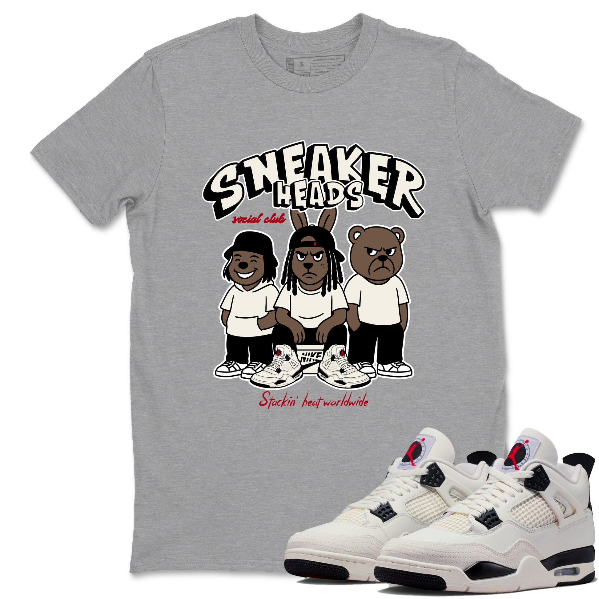 Sneaker match tees – Sneaker Tees To Match Air Jordan 4 Flight Club Shoes – Sneakerheads Social Club Tee Heather Grey 1