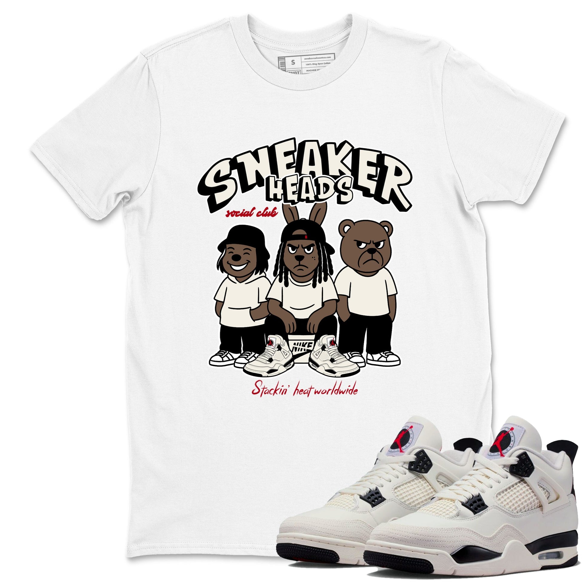 Sneaker match tees – Sneaker Tees To Match Air Jordan 4 Flight Club Shoes – Sneakerheads Social Club Tee White 1