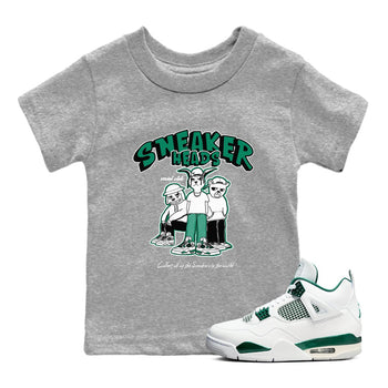 4s Oxidized Green shirts to match jordans Sneakerheads Social Club sneaker match tees Air Jordan 4 Oxidized Green SNRT Sneaker Tees streetwear brand Baby and Youth Heather Grey 1 cotton tee
