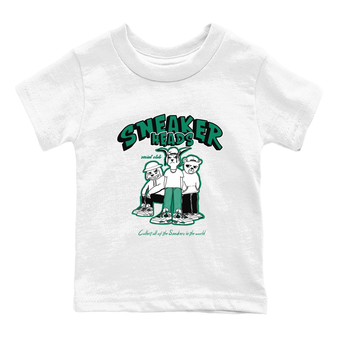4s Oxidized Green shirts to match jordans Sneakerheads Social Club sneaker match tees Air Jordan 4 Oxidized Green SNRT Sneaker Tees streetwear brand Baby and Youth White 2 cotton tee