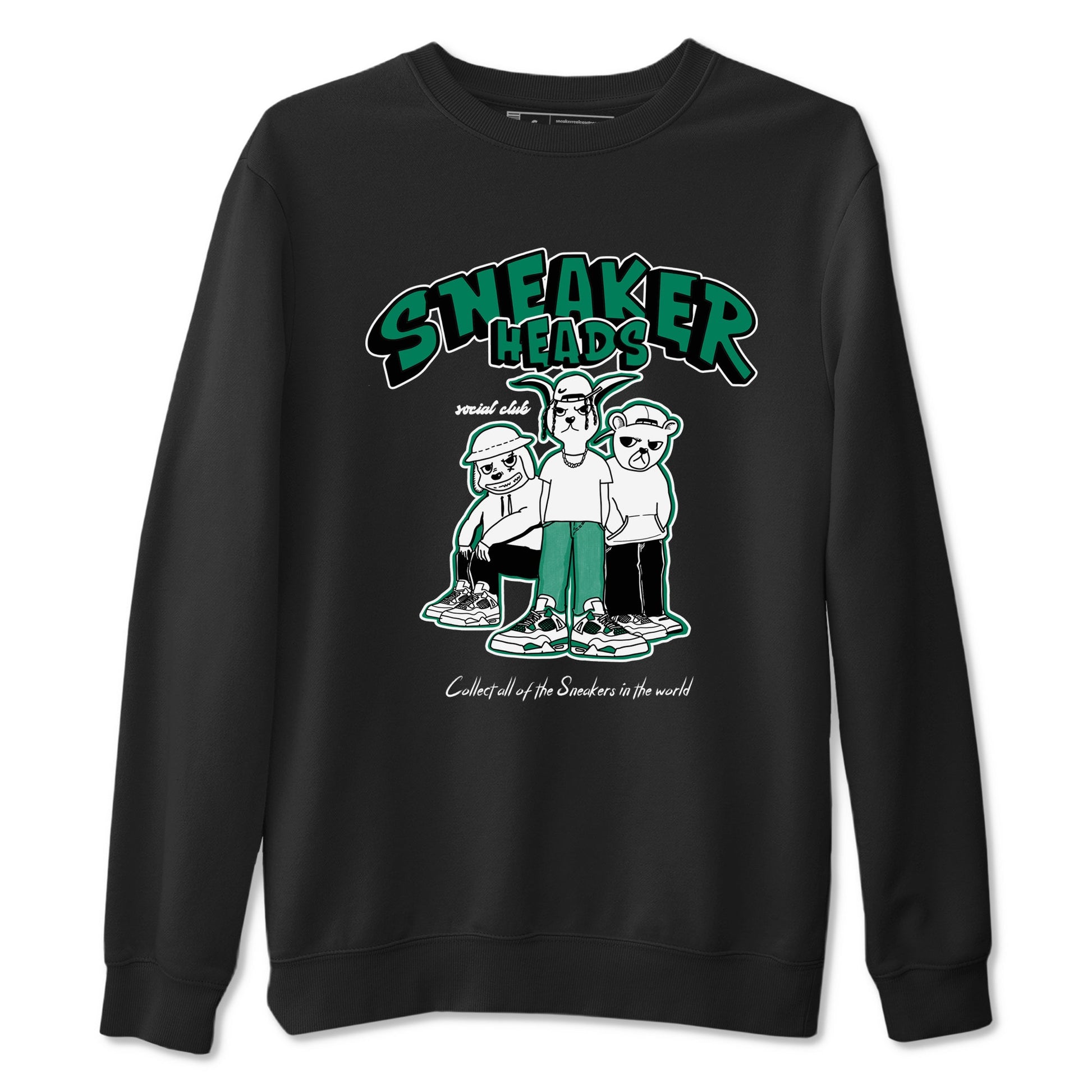 4s Oxidized Green shirts to match jordans Sneakerheads Social Club sneaker match tees Air Jordan 4 Oxidized Green SNRT Sneaker Tees streetwear brand Black 2 unisex cotton tee