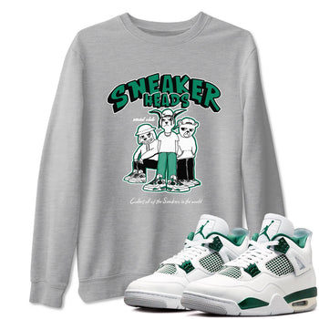 4s Oxidized Green shirts to match jordans Sneakerheads Social Club sneaker match tees Air Jordan 4 Oxidized Green SNRT Sneaker Tees streetwear brand Heather Grey 1 unisex cotton tee