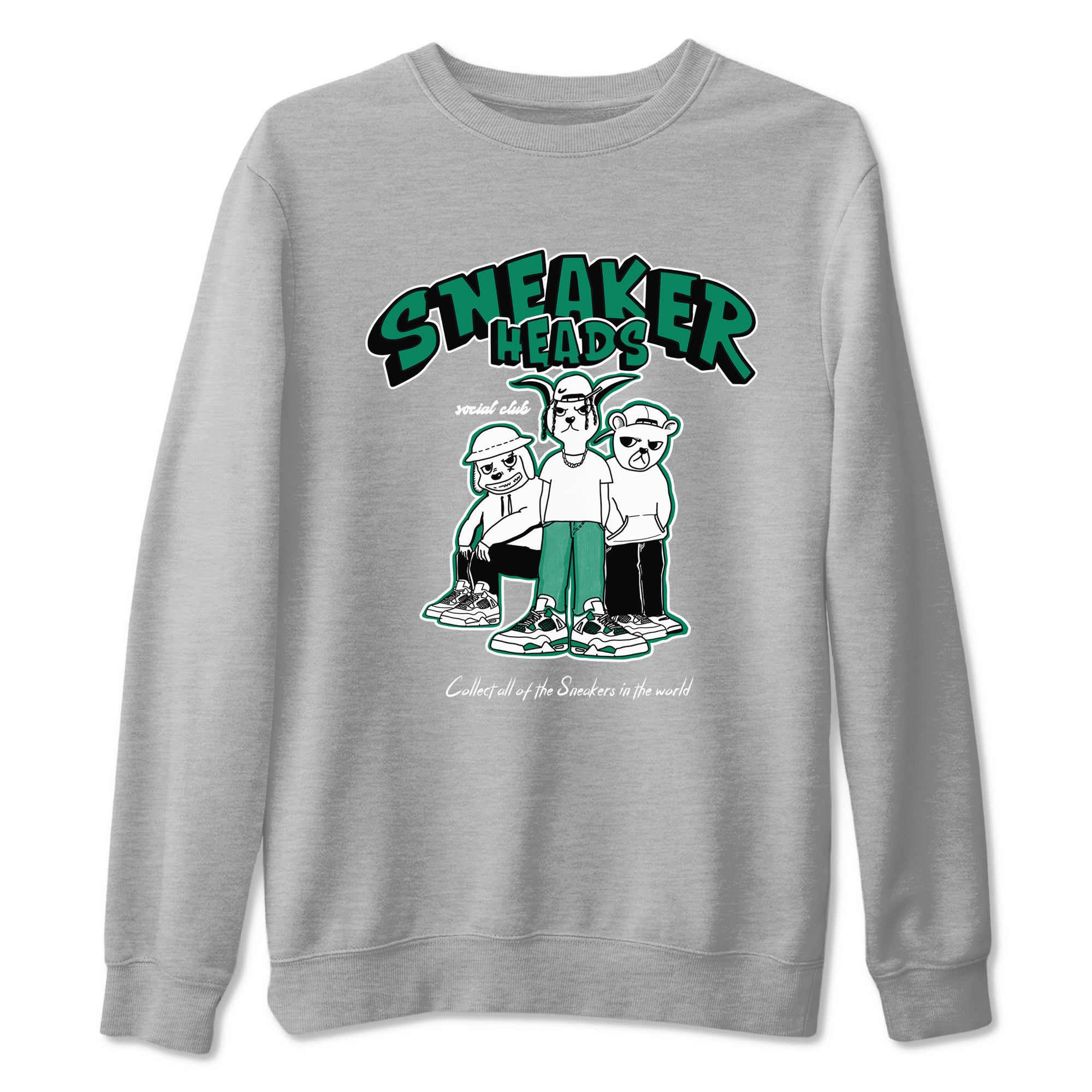4s Oxidized Green shirts to match jordans Sneakerheads Social Club sneaker match tees Air Jordan 4 Oxidized Green SNRT Sneaker Tees streetwear brand Heather Grey 2 unisex cotton tee