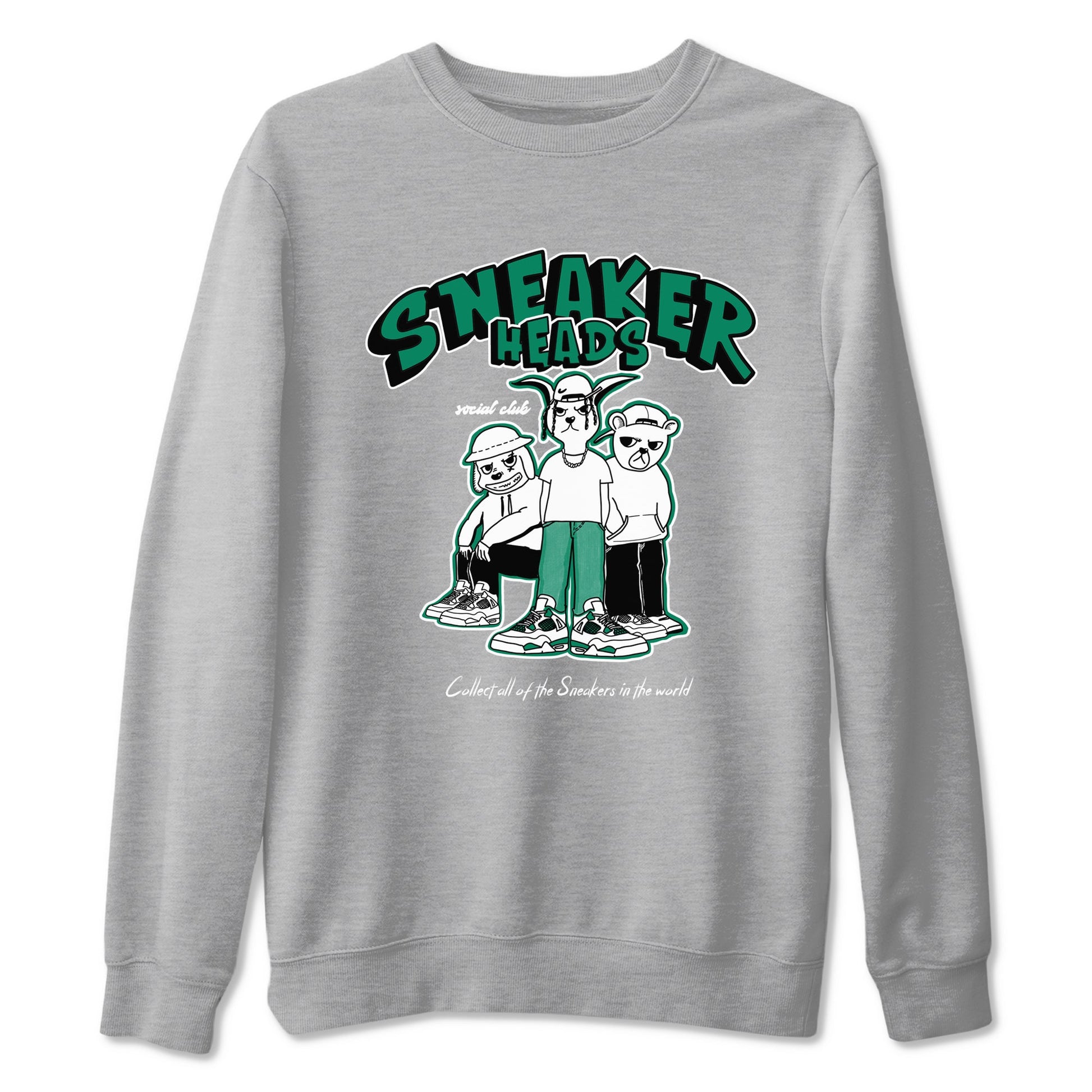 4s Oxidized Green shirts to match jordans Sneakerheads Social Club sneaker match tees Air Jordan 4 Oxidized Green SNRT Sneaker Tees streetwear brand Heather Grey 2 unisex cotton tee