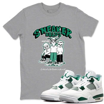 4s Oxidized Green shirts to match jordans Sneakerheads Social Club sneaker match tees Air Jordan 4 Oxidized Green SNRT Sneaker Tees streetwear brand Heather Grey 1 unisex cotton tee