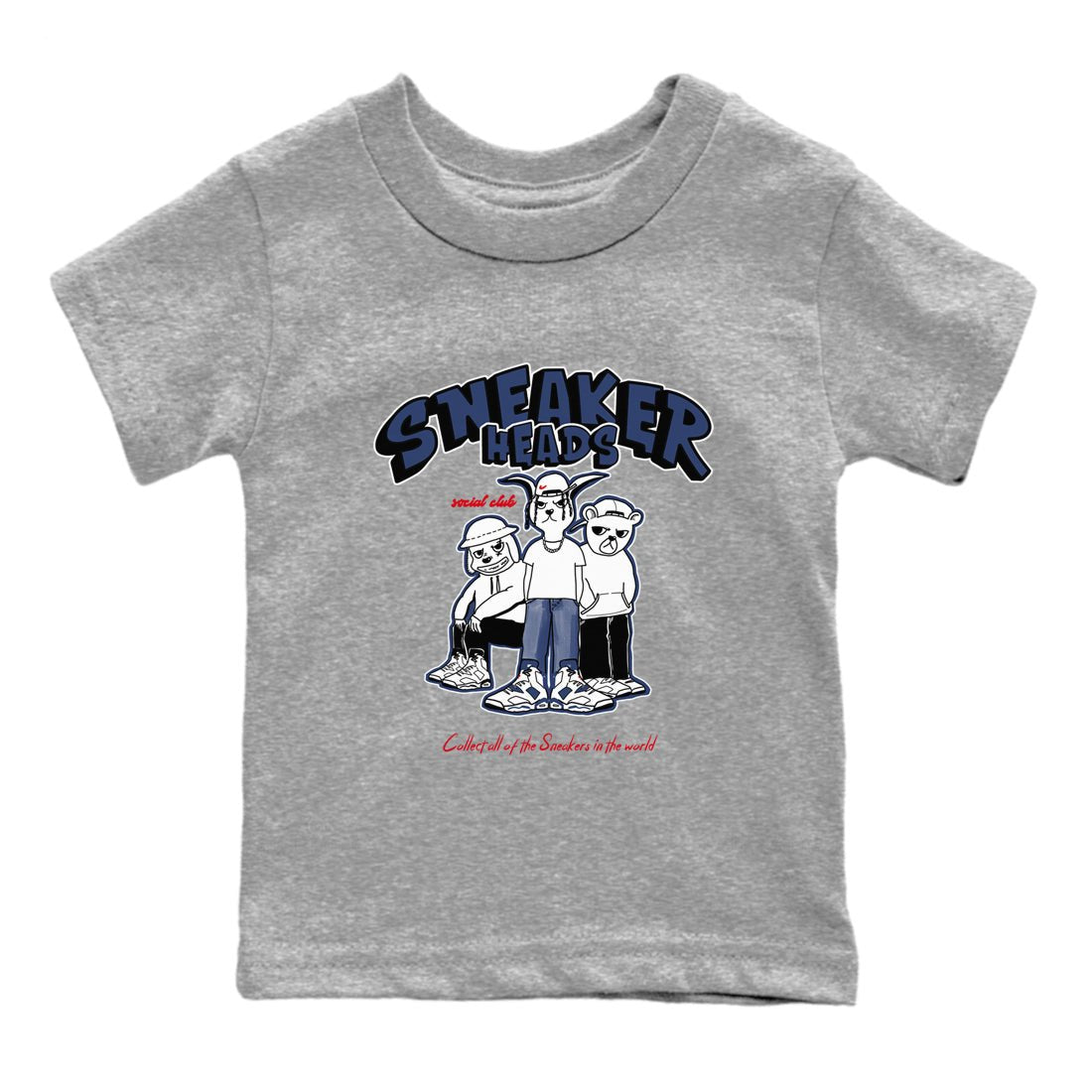 6s Olympic shirts to match jordans Sneakerheads Social Club sneaker match tees Air Jordan 6 Olympic SNRT Sneaker Tees streetwear brand Baby and Youth Heather Grey 2 cotton tee