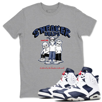 6s Olympic shirts to match jordans Sneakerheads Social Club sneaker match tees Air Jordan 6 Olympic SNRT Sneaker Tees streetwear brand Heather Grey 1 unisex cotton tee