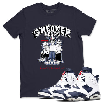 6s Olympic shirts to match jordans Sneakerheads Social Club sneaker match tees Air Jordan 6 Olympic SNRT Sneaker Tees streetwear brand Navy 1 unisex cotton tee