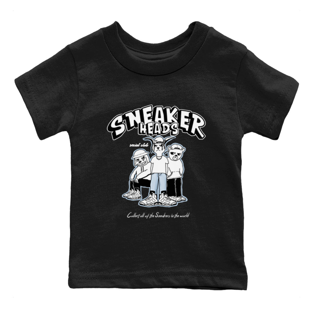 AJ6 White Black shirts to match jordans Sneakerheads Social Club sneaker match tees Air Jordan 6 White Black SNRT Sneaker Tees streetwear brand Baby and Youth Black 2 cotton tee