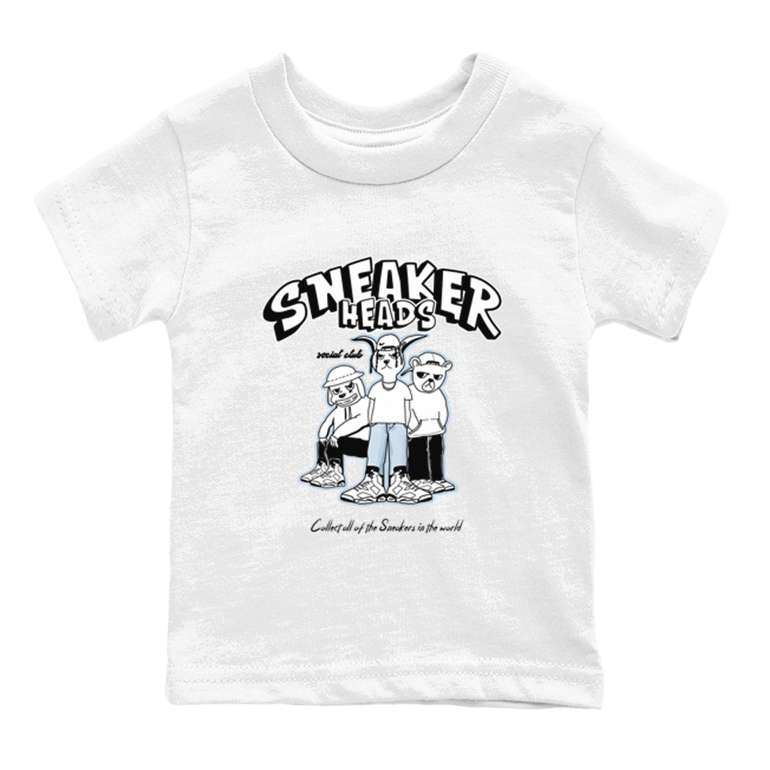 AJ6 White Black shirts to match jordans Sneakerheads Social Club sneaker match tees Air Jordan 6 White Black SNRT Sneaker Tees streetwear brand Baby and Youth White 2 cotton tee