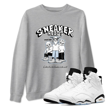 AJ6 White Black shirts to match jordans Sneakerheads Social Club sneaker match tees Air Jordan 6 White Black SNRT Sneaker Tees streetwear brand Heather Grey 1 unisex cotton tee