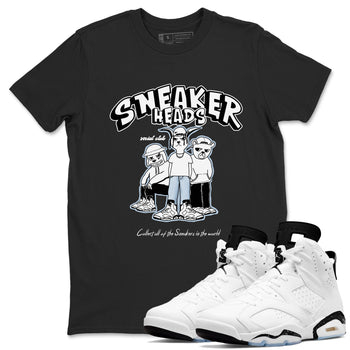 AJ6 White Black shirts to match jordans Sneakerheads Social Club sneaker match tees Air Jordan 6 White Black SNRT Sneaker Tees streetwear brand Black 1 unisex cotton tee