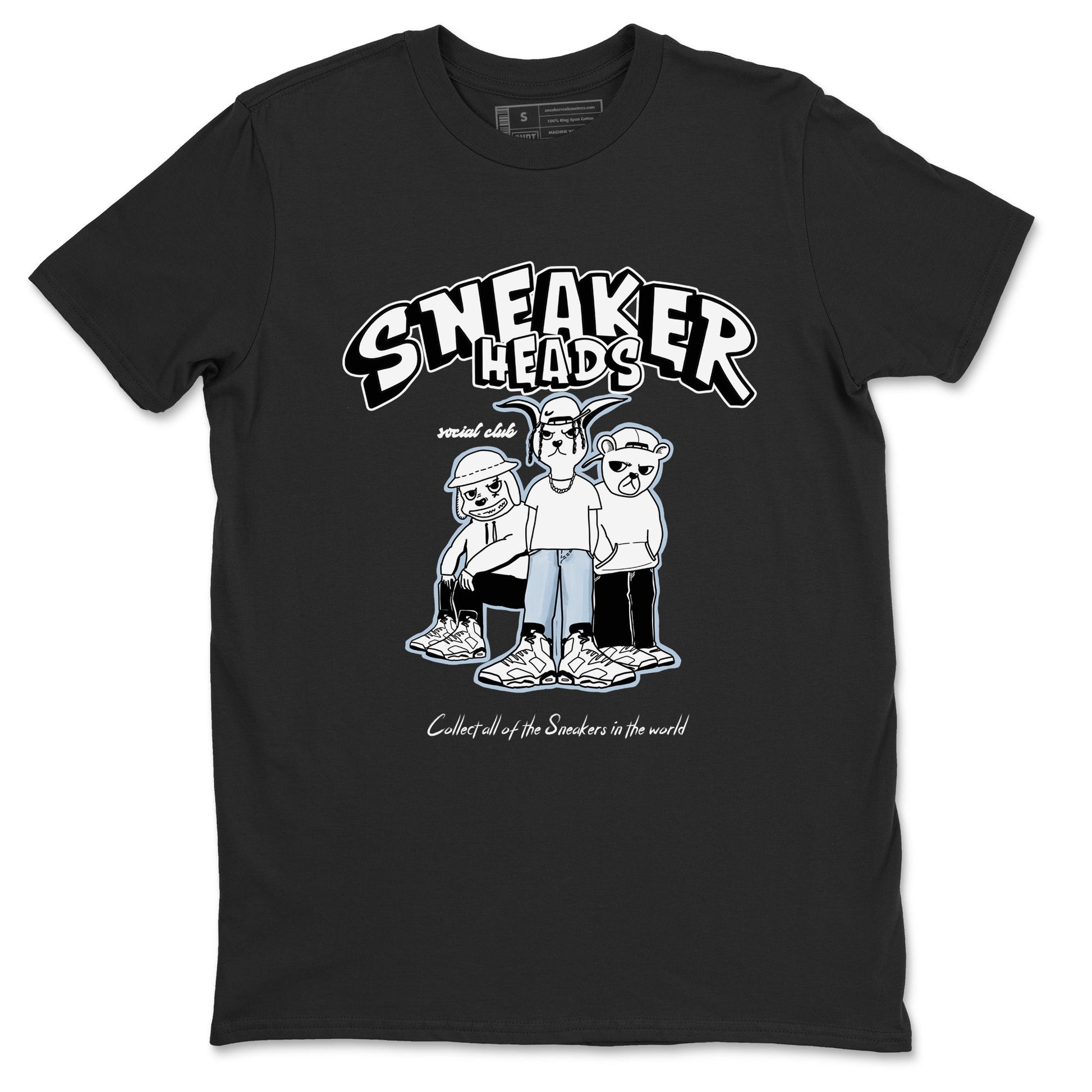AJ6 White Black shirts to match jordans Sneakerheads Social Club sneaker match tees Air Jordan 6 White Black SNRT Sneaker Tees streetwear brand Black 2 unisex cotton tee