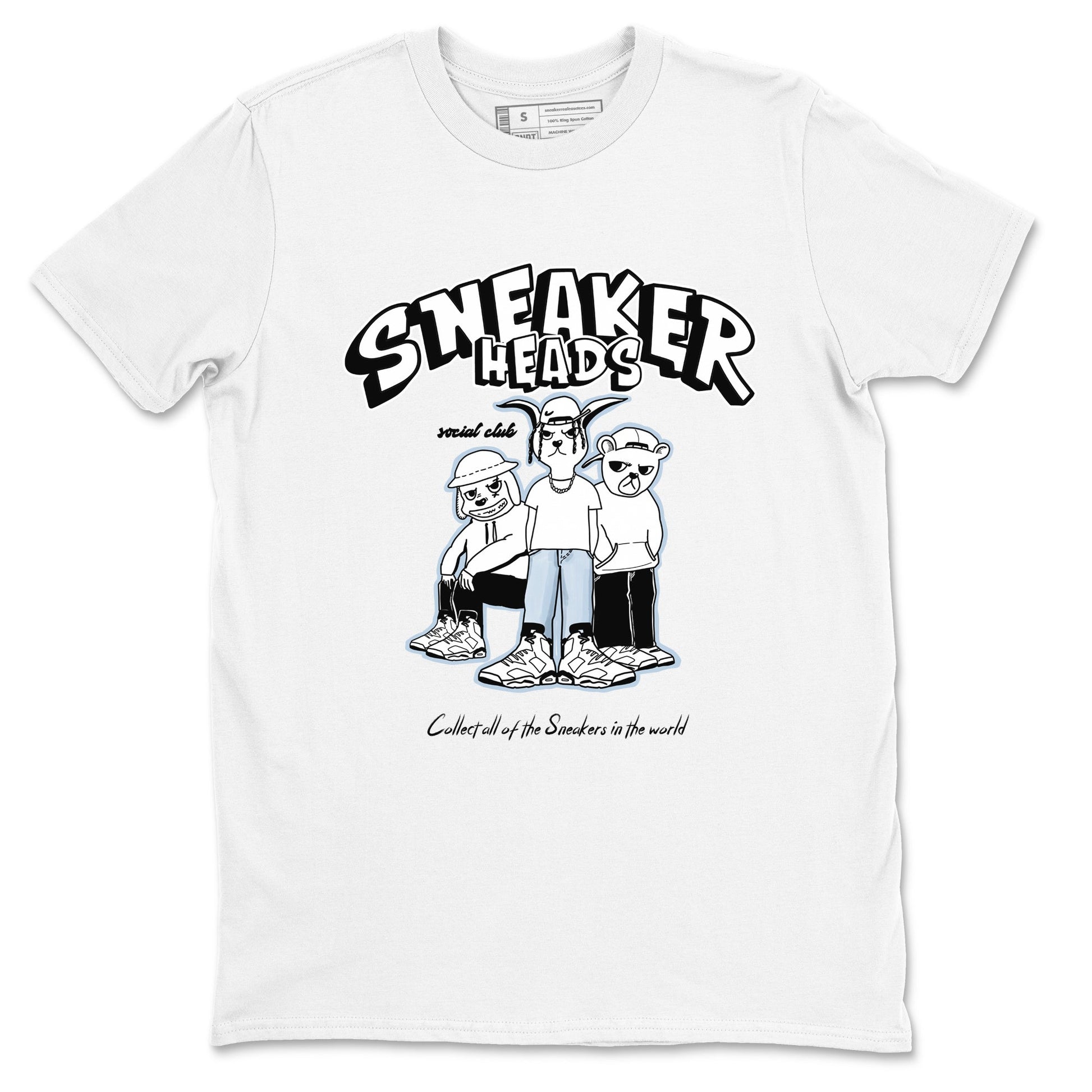 AJ6 White Black shirts to match jordans Sneakerheads Social Club sneaker match tees Air Jordan 6 White Black SNRT Sneaker Tees streetwear brand White 2 unisex cotton tee