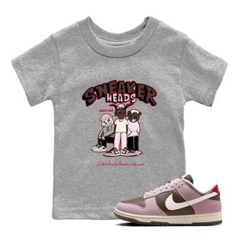 Dunk Cacao Wow And Pink Foam shirts to match jordans Sneakerheads Social Club sneaker match tees Dunk Cacao Wow And Pink Foam SNRT Sneaker Tees streetwear brand Baby and Youth Heather Grey 1 cotton tee