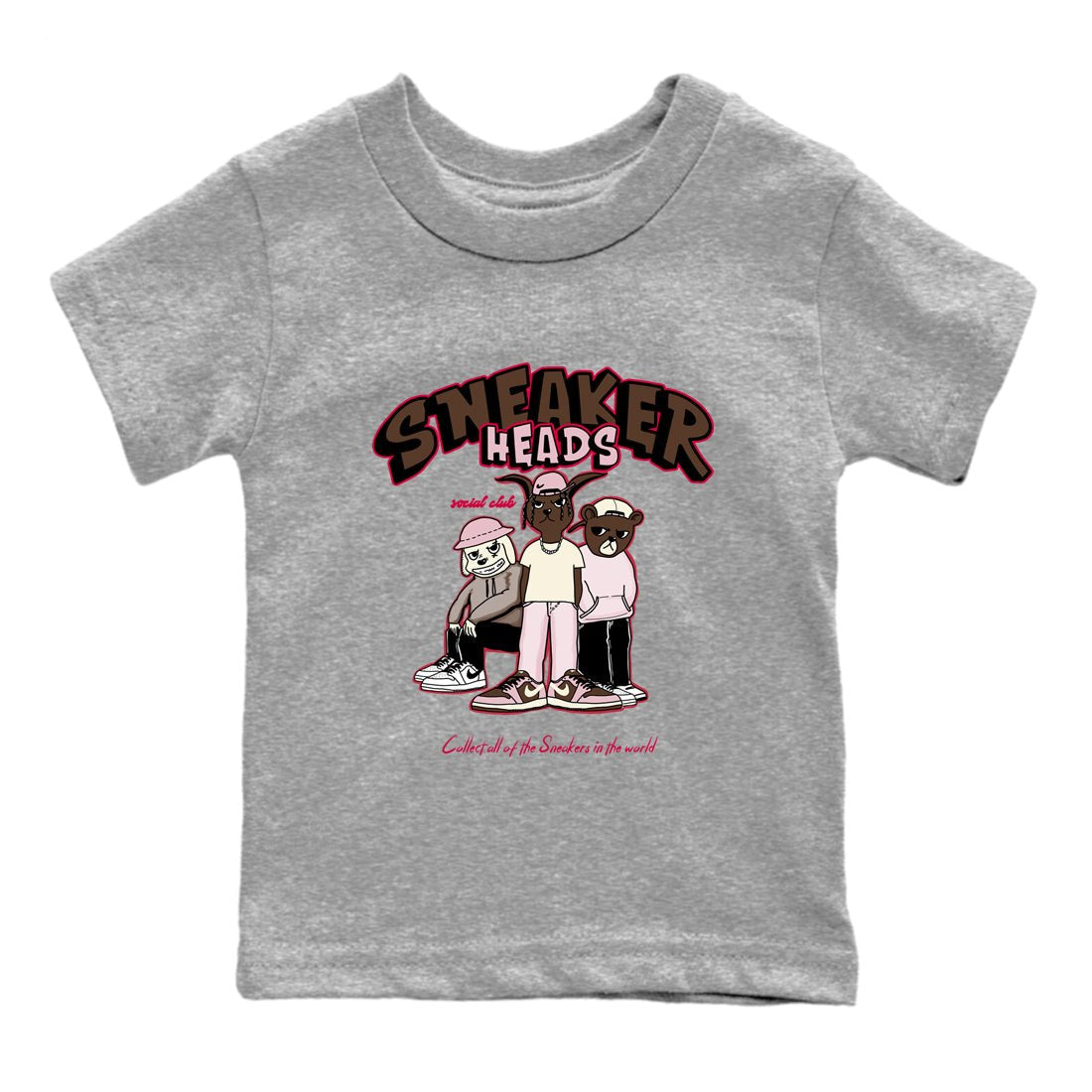 Dunk Cacao Wow And Pink Foam shirts to match jordans Sneakerheads Social Club sneaker match tees Dunk Cacao Wow And Pink Foam SNRT Sneaker Tees streetwear brand Baby and Youth Heather Grey 2 cotton tee