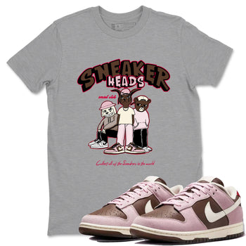 Dunk Cacao Wow And Pink Foam shirts to match jordans Sneakerheads Social Club sneaker match tees Dunk Cacao Wow And Pink Foam SNRT Sneaker Tees streetwear brand Heather Grey 1 unisex cotton tee