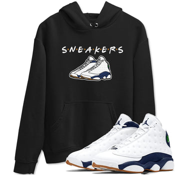 13s Midnight Navy shirts to match jordans Sneakers sneaker match tees Air Jordan 13 Midnight Navy SNRT Sneaker Release Tees unisex cotton Black 1 crew neck shirts