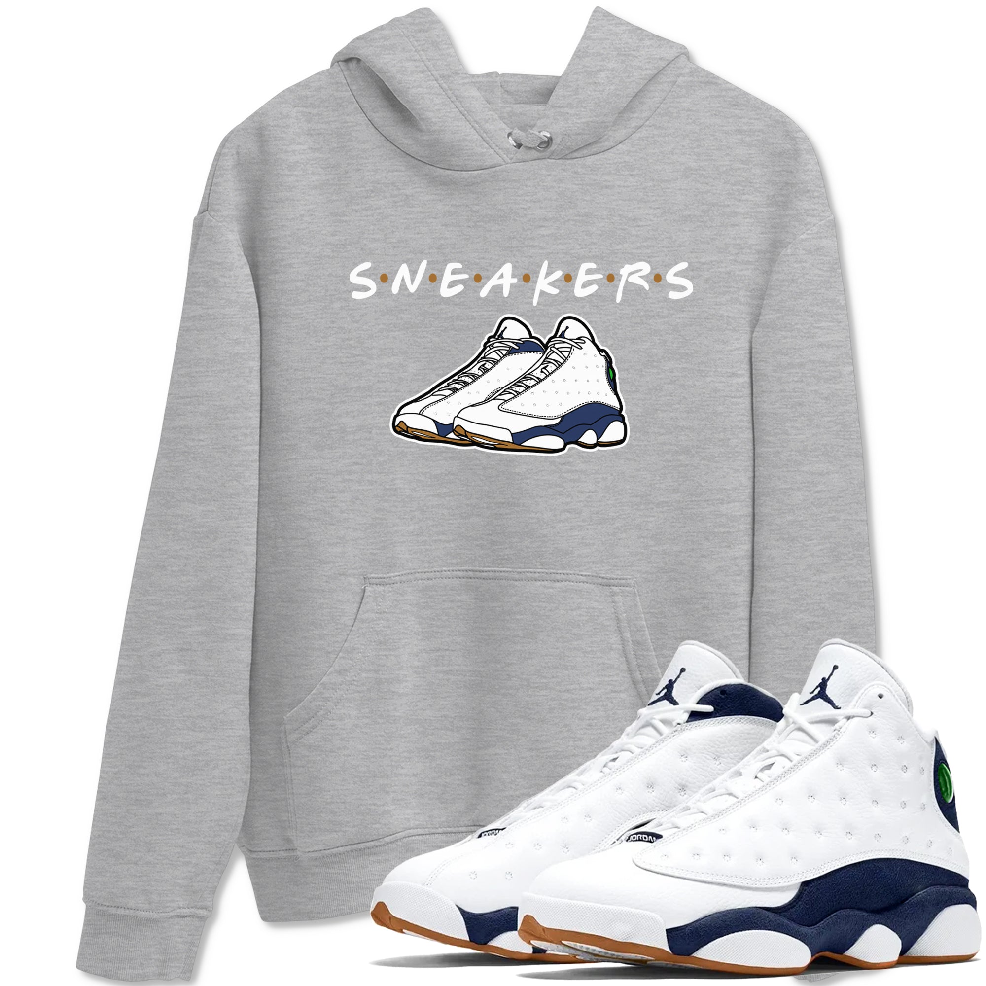13s Midnight Navy shirts to match jordans Sneakers sneaker match tees Air Jordan 13 Midnight Navy SNRT Sneaker Release Tees unisex cotton Heather Grey 1 crew neck shirts