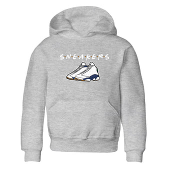 13s Midnight Navy shirts to match jordans Sneakers sneaker match tees Air Jordan 13 Midnight Navy SNRT Sneaker Release Tees Youth Baby Heather Grey 2 crew neck shirts