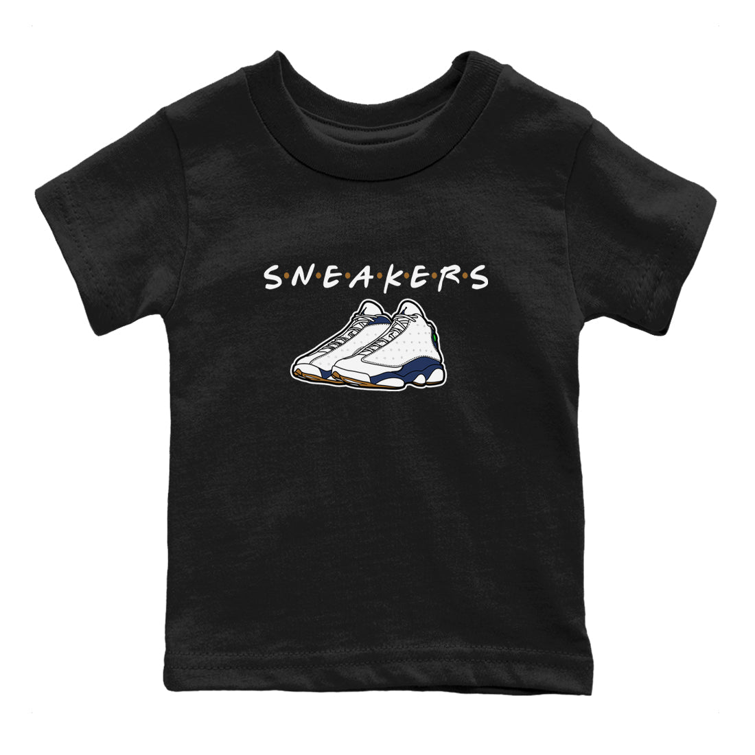 13s Midnight Navy shirts to match jordans Sneakers sneaker match tees Air Jordan 13 Midnight Navy SNRT Sneaker Release Tees Youth Baby Black 2 crew neck shirts