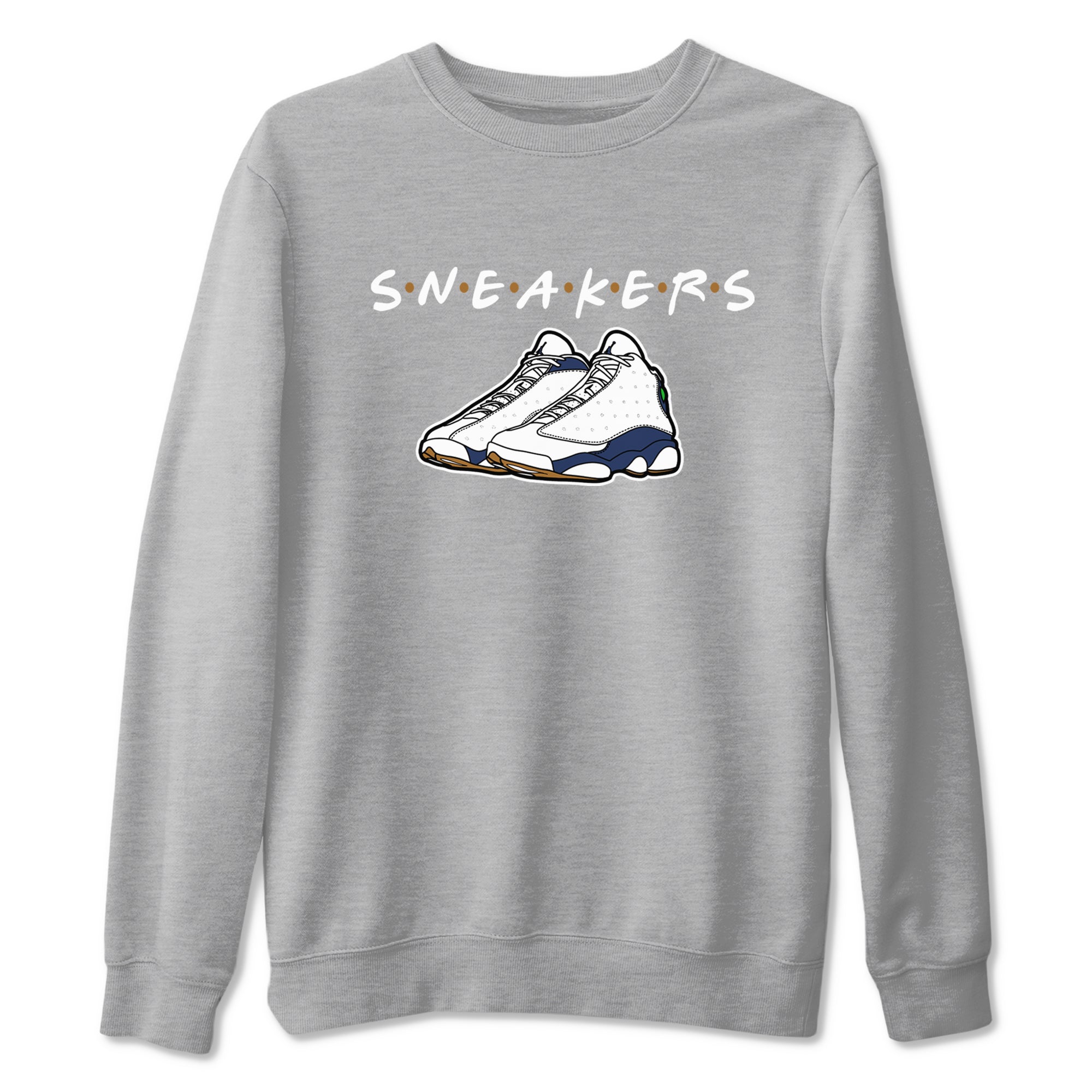 13s Midnight Navy shirts to match jordans Sneakers sneaker match tees Air Jordan 13 Midnight Navy SNRT Sneaker Release Tees unisex cotton Heather Grey 2 crew neck shirts