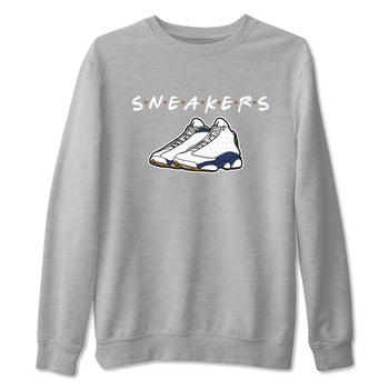 13s Midnight Navy shirts to match jordans Sneakers sneaker match tees Air Jordan 13 Midnight Navy SNRT Sneaker Release Tees unisex cotton Heather Grey 2 crew neck shirts
