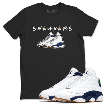 13s Midnight Navy shirts to match jordans Sneakers sneaker match tees Air Jordan 13 Midnight Navy SNRT Sneaker Release Tees unisex cotton Black 1 crew neck shirts