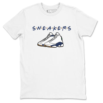 13s Midnight Navy shirts to match jordans Sneakers sneaker match tees Air Jordan 13 Midnight Navy SNRT Sneaker Release Tees unisex cotton White 2 crew neck shirts
