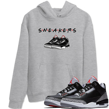 3s Black Cement shirts to match jordans Sneakers sneaker match tees Air Jordan 3 Black Cement SNRT Sneaker Release Tees unisex cotton Heather Grey 1 crew neck shirts