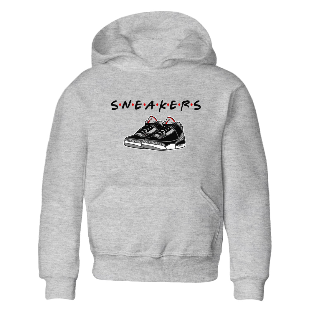3s Black Cement shirts to match jordans Sneakers sneaker match tees Air Jordan 3 Black Cement SNRT Sneaker Release Tees Youth Baby Heather Grey 2 crew neck shirts