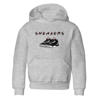 3s Black Cement shirts to match jordans Sneakers sneaker match tees Air Jordan 3 Black Cement SNRT Sneaker Release Tees Youth Baby Heather Grey 2 crew neck shirts