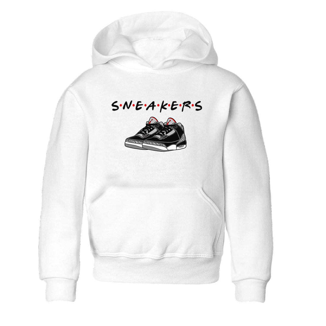 3s Black Cement shirts to match jordans Sneakers sneaker match tees Air Jordan 3 Black Cement SNRT Sneaker Release Tees Youth Baby White 2 crew neck shirts