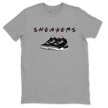 3s Black Cement shirts to match jordans Sneakers sneaker match tees Air Jordan 3 Black Cement SNRT Sneaker Release Tees unisex cotton Heather Grey 2 crew neck shirts