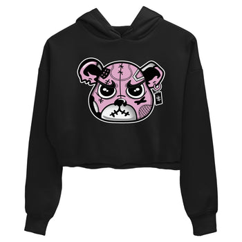 4s Retro Orchid shirts to match jordans Sneakers Bear Face sneaker match tees Air Jordan 4 WMNS Orchid match shoes to clothes SNRT Sneaker Tees unisex cotton Black 2 crop tee