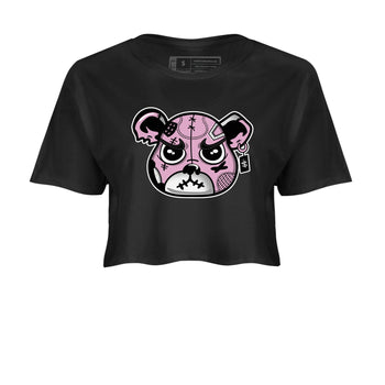 4s Retro Orchid shirts to match jordans Sneakers Bear Face sneaker match tees Air Jordan 4 WMNS Orchid match shoes to clothes SNRT Sneaker Tees unisex cotton Black 2 crop tee