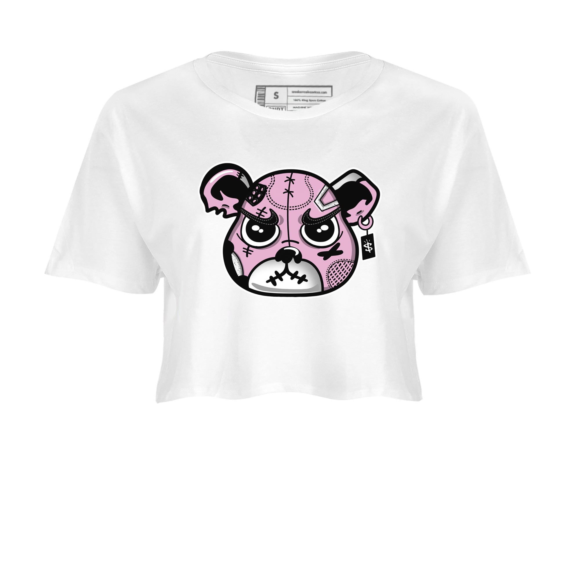 4s Retro Orchid shirts to match jordans Sneakers Bear Face sneaker match tees Air Jordan 4 WMNS Orchid match shoes to clothes SNRT Sneaker Tees unisex cotton White 2 crop tee