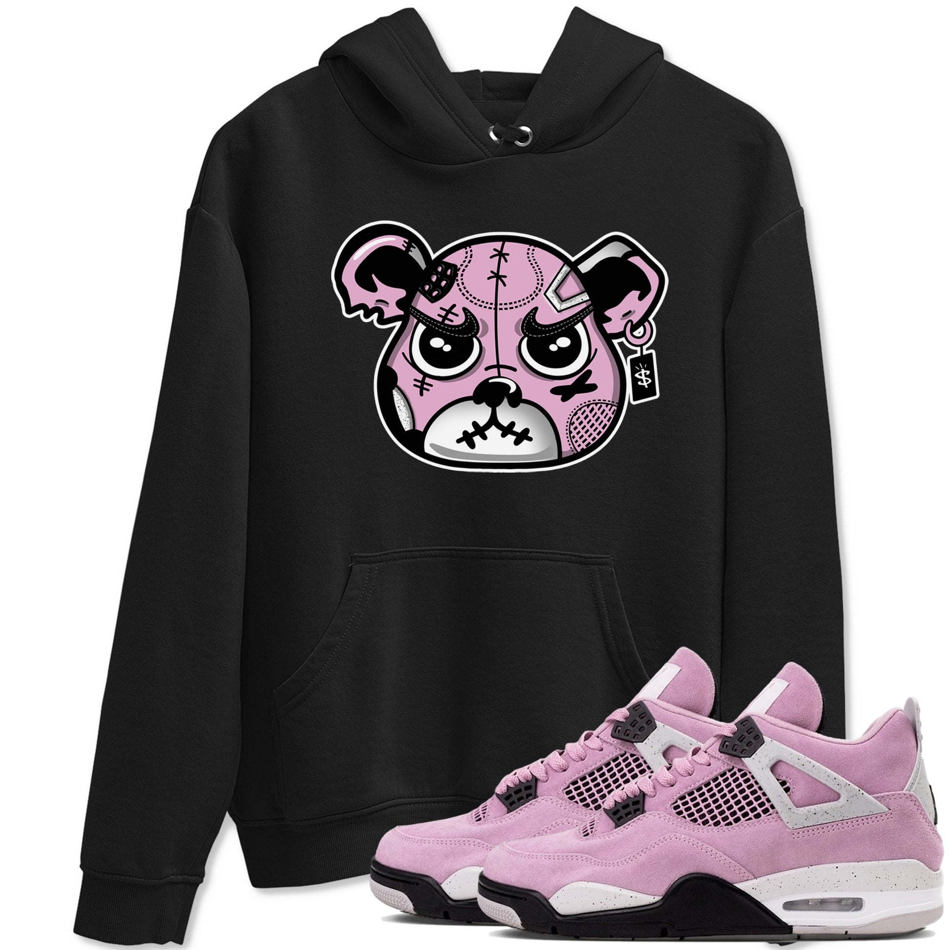 4s Retro Orchid shirts to match jordans Sneakers Bear Face sneaker match tees Air Jordan 4 WMNS Orchid match shoes to clothes SNRT Sneaker Tees unisex cotton Black 1 shirts