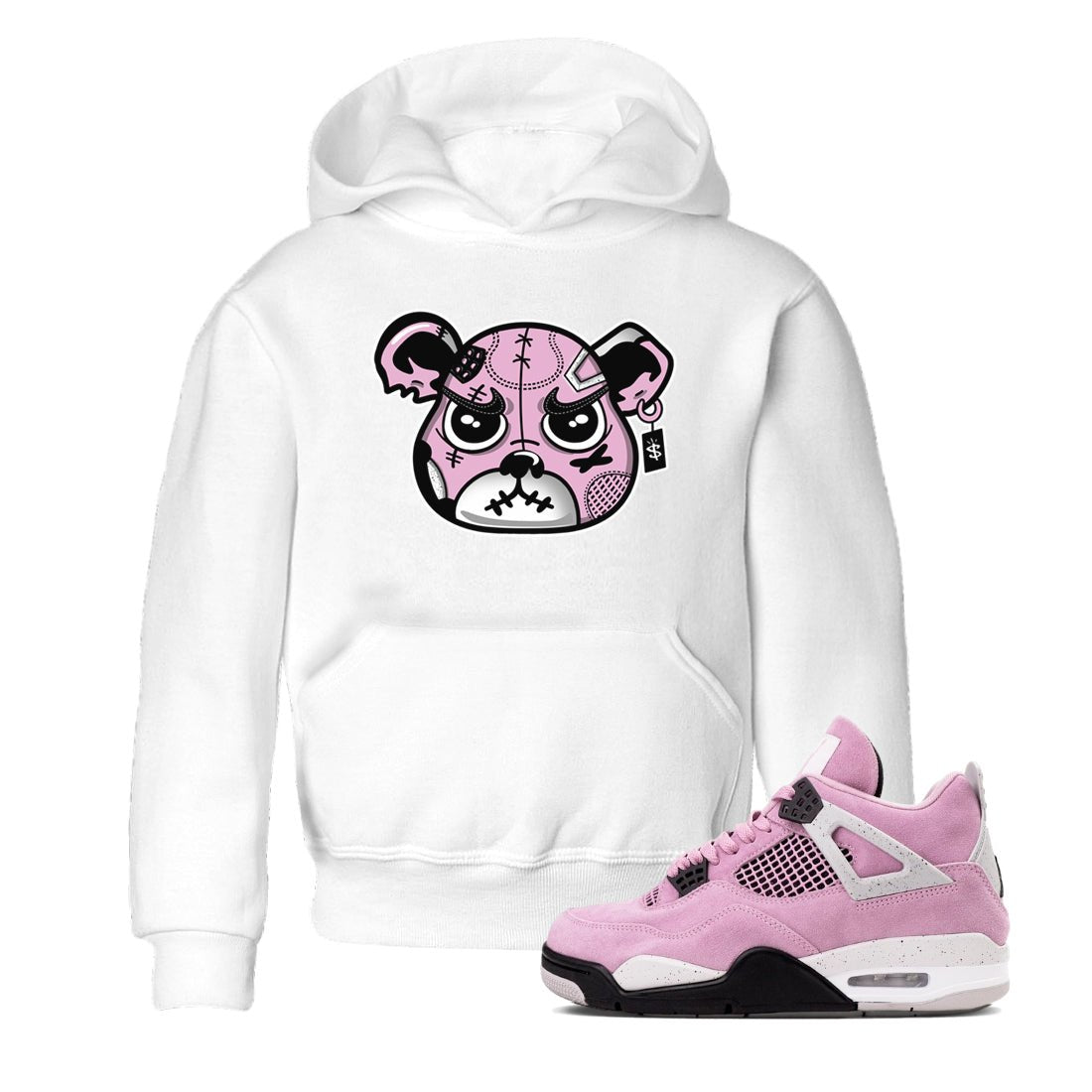 4s Retro Orchid shirts to match jordans Sneakers Bear Face sneaker match tees Air Jordan 4 WMNS Orchid match shoes to clothes SNRT Sneaker Tees Youth Baby White 1 tee