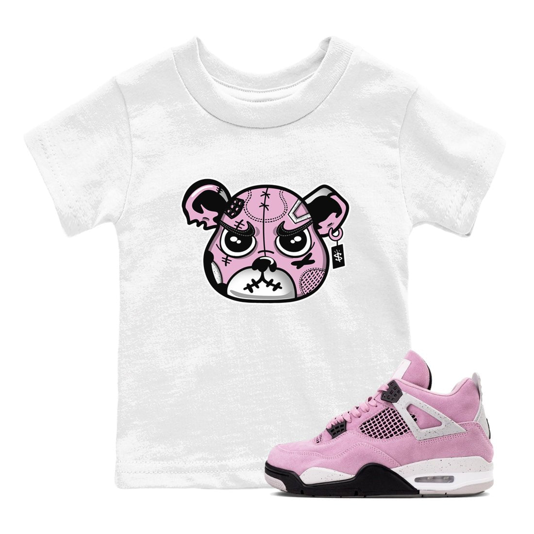 4s Retro Orchid shirts to match jordans Sneakers Bear Face sneaker match tees Air Jordan 4 WMNS Orchid match shoes to clothes SNRT Sneaker Tees Youth Baby White 1 tee