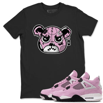 4s Retro Orchid shirts to match jordans Sneakers Bear Face sneaker match tees Air Jordan 4 WMNS Orchid match shoes to clothes SNRT Sneaker Tees unisex cotton Black 1 shirts